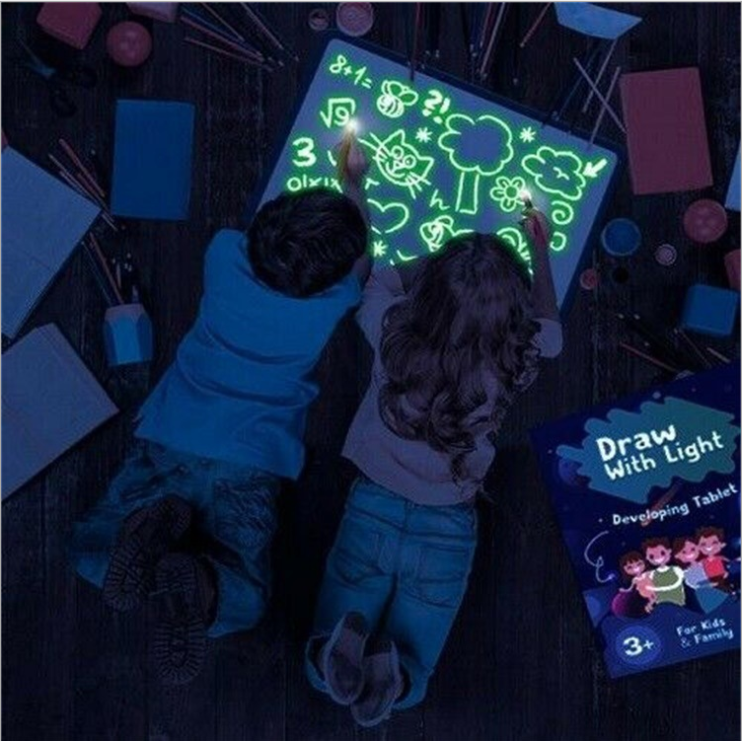 Glow drawings on the board