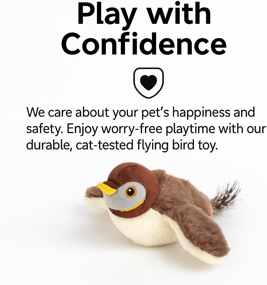 Flapping sparrow cat toy