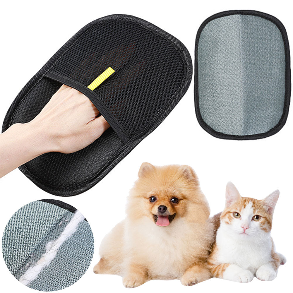 Pet Hair Remover Grooming Glove Black