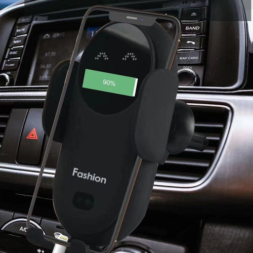 360° Car Phone Holder with 10W Wireless Charging – Auto-Clamp