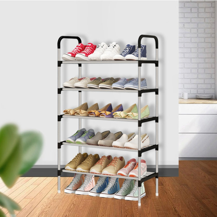 Adhesive wall shoe rack